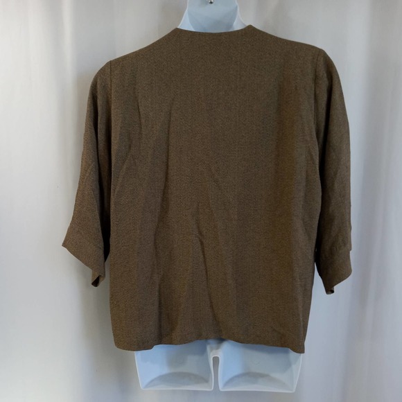 PalaPala cardigan women's size M / L brown  black single button closure - Picture 3 of 8